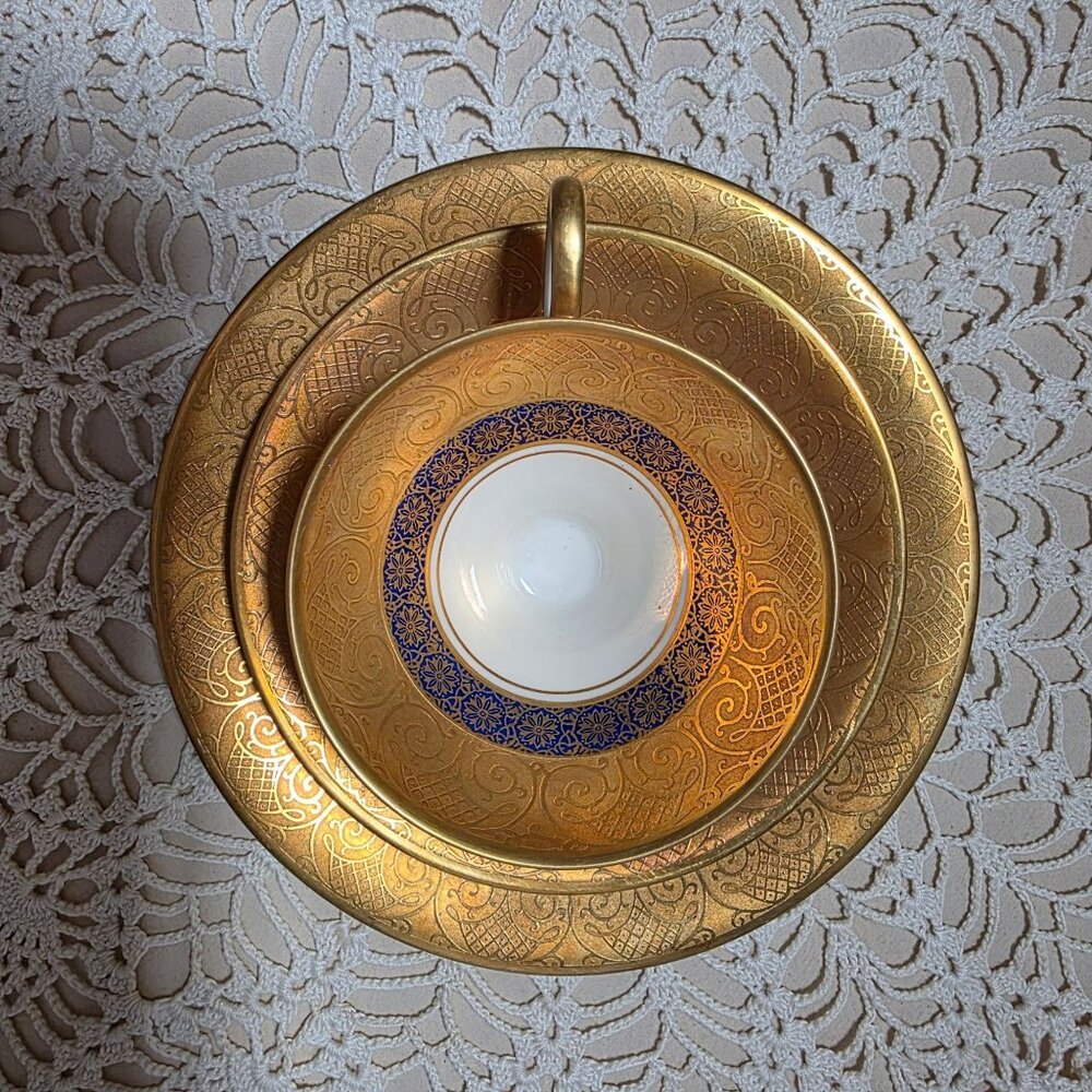Tettau Echt Bavaria 22K Gold Tea Set Trio Made in Germany - Picture 10 of 10